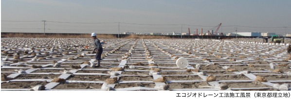 エコジオドレーン工法施工風景